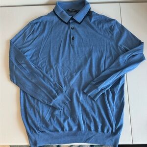 Ermenegildo Zegna Wool/Cashmere Polo Sweater, Blue size XL